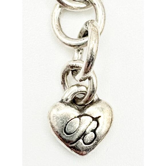 Brighton Bibi Scroll Link Bracelet (Retired) Reversible Crystal Heart Charm  EUC - Picture 9 of 9